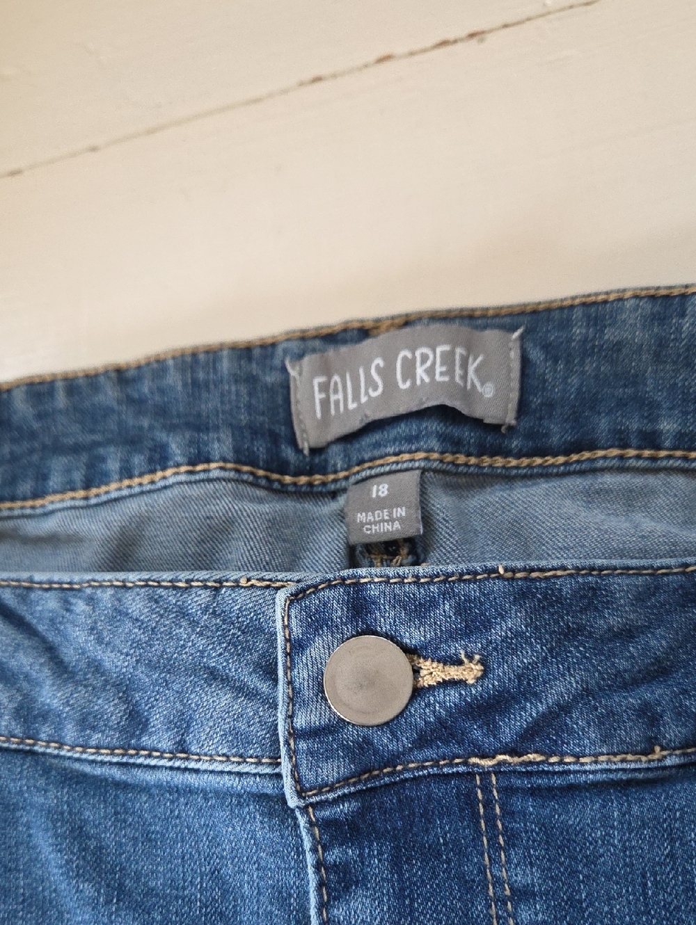 Falls Creek Women's Blue High-Rise  Jeans With Cute Ankle Detail